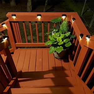 4 Packs Solar Light Ladder Light Fence Light Railing Light Stair Light Outdoor LED Step Light Courtyard Decorative Wall Light Lightinthebox
