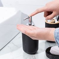 Bamboo Cover Soap Dispenser Bathroom Toilet Hand Sanitizer Bottle Lotion Bottle Toothbrush Holder Lightinthebox - thumbnail