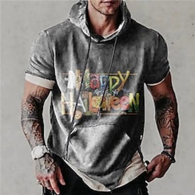 Men's Unisex Pullover Hoodie Sweatshirt Gray Hooded Letter Graphic Prints Print Sports  Outdoor Daily Sports 3D Print Streetwear Designer Casual Spring  Summer Clothing Apparel Hoodies Sweatshirts  Lightinthebox