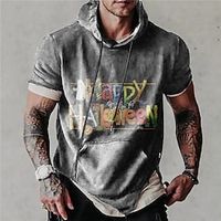 Men's Unisex Pullover Hoodie Sweatshirt Gray Hooded Letter Graphic Prints Print Sports  Outdoor Daily Sports 3D Print Streetwear Designer Casual Spring  Summer Clothing Apparel Hoodies Sweatshirts  Lightinthebox - thumbnail