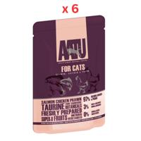 Aatu Salmon Chicken & Prawn Wet Cat Food 85g Pack Of 6