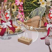 Table Number Stand | Acrylic Signs Wedding Table Numbers,Sturdy DIY Plate with Wooden Stand, Transparent Coaster for Cafeteria, Restaurant, Table Number Lightinthebox