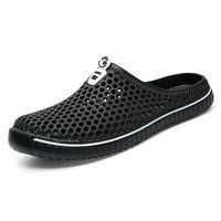 Men Breathable Hollow Out Slip On Flat Beach Slippers