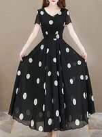 Polka dot short sleeve dress