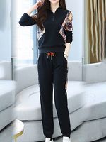 Autumn And Winter Elegant Fashion Print Stitched Long Sleeve Suit