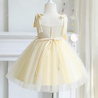 Kids Girls' Dress Solid Color Sleeveless Formal Performance Party Fashion Cute Polyester Cotton Blend Summer Spring 2-12 Years Light Blue Black Yellow Lightinthebox