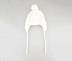 Baby Girls Textured Beannie  White