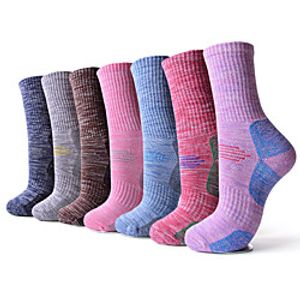 R-BAO Women's Hiking Socks Ski Socks 1 Pair Winter Outdoor Warm Breathable Sweat wicking Comfortable Socks Chinlon Elastane Purple Red for Ski / Snowboard Fishing Climbing / Cotton miniinthebox