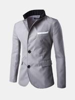 Single Breasted Stand Collar Blazer