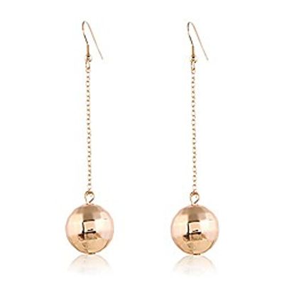 disco ball dangle drop earrings 60's or 70's gold silver mirror ball earrings for women girls accessories (gold) Lightinthebox