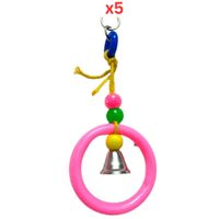 Pets Club Plastic Bird Toy With Bell H-37 Cm, W 8 Cm (Pack of 5)