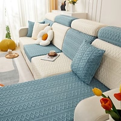 Spandex Couch Seat Covers Jacquard Sectional Sofa Cover Anti-Scratch For Dogs Pet, Slipcovers For Love Seat, L Shaped,3 Seater, U Shaped, Arm Chair Washable Couch Protector Lightinthebox
