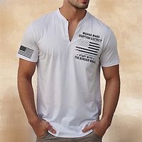 National Flag White Navy Blue Henley Shirt Tee Top Men's Graphic 100% Cotton Shirt Fashion Classic Shirt Short Sleeve Comfortable Tee Sports Outdoor Vacation Summer Fashion Designer Clothing S M L XL Lightinthebox