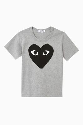 Heart Print T-shirt in Cotton Heart Print T-shirt in Cotton