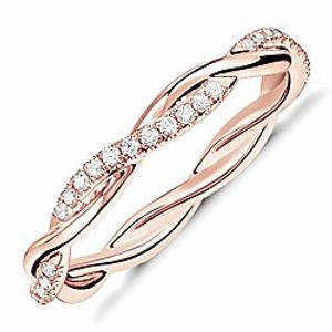 14k gold plated sterling silver cubic zirconia twisted rope eternity band rose gold for women size 8 Lightinthebox