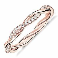 14k gold plated sterling silver cubic zirconia twisted rope eternity band rose gold for women size 8 Lightinthebox - thumbnail