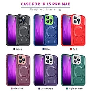 Phone Case For iPhone 15 Pro Max Plus iPhone 14 Pro Max Plus iPhone 13 Pro Max Back Cover Camera Lens Protector Support Wireless Charging Shockproof TPU PC miniinthebox