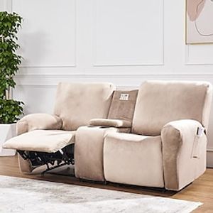 Recliner Cover 2 Seater Couch Slipcover Loveseat Reclining Cover Sofa Towel Mat with Middle Console, Anti-cat Scratch Furniture Protector for Kids, Pets, Dogs miniinthebox