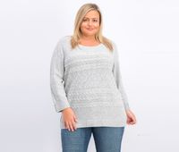 Womens Textured Sweater  Smoke Grey Marled - thumbnail
