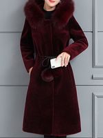 Hooded Plain Coat - thumbnail