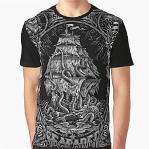 Men's T shirt Tee Graphic Crew Neck Clothing Apparel 3D Print Navigation Outdoor Daily Short Sleeve Print Fashion Designer Vintage Lightinthebox