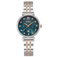 Ecstacy Women's Analog Display Watch & Stainless Steel Strap Two Tone, Rose Gold - E23506-KBKMN