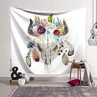 Wall Tapestry Art Decor Blanket Curtain Hanging Home Bedroom Living Room Decoration Polyester Head Flower Feather Lightinthebox - thumbnail