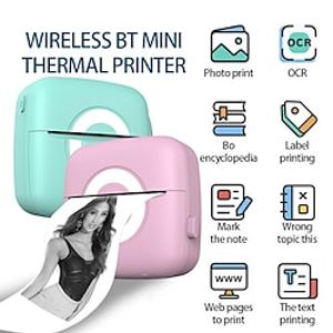 Portable Instant Photo Printer Black And White Instant Mini Thermal Printer BT Printer Study Note Daily Plan Lightinthebox