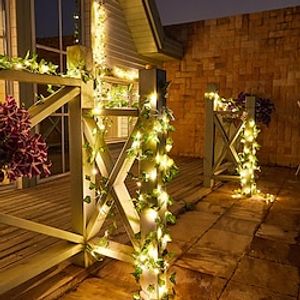 Led Solar String Light Outdoor IP65 Waterproof Garden Landscape Artificial Ivy Leaf LED String Home Party Decoration For Patio Garden Lightinthebox