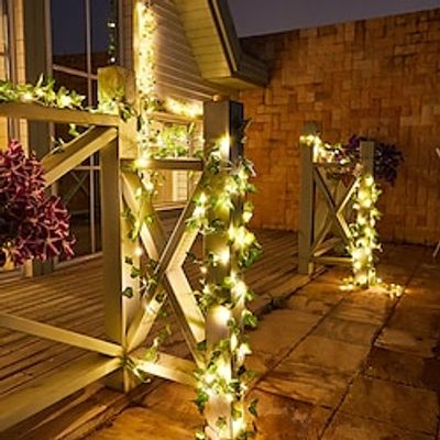 Led Solar String Light Outdoor IP65 Waterproof Garden Landscape Artificial Ivy Leaf LED String Home Party Decoration For Patio Garden Lightinthebox