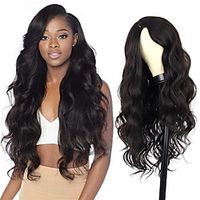 Long Wavy Black Wigs for Women 28 Inch Body Wave Wig Synthetic Side Part Wigs Natural Looking Heat Resistant Full Wig (28inches) miniinthebox - thumbnail