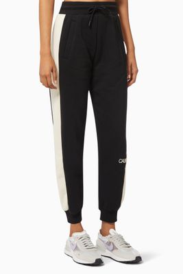 Monogram Colour-block Joggers in Cotton Fleece Monogram Colour-block Joggers in Cotton Fleece