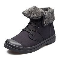 Men's Boots Retro Work Boots Winter Boots Walking Vintage Classic Daily Canvas Breathable Booties / Ankle Boots Lace-up Black Beige Fall Winter miniinthebox - thumbnail