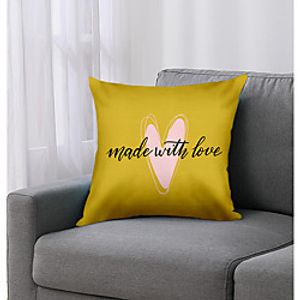 Letter Double Side Cushion Cover 1PC Soft Decorative Square Throw Pillow Cover Cushion Case Pillowcase for Bedroom Livingroom Superior Quality Machine Washable Outdoor Cushion for Sofa Couch Bed Chair Yellow Pink Lightinthebox