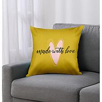 Letter Double Side Cushion Cover 1PC Soft Decorative Square Throw Pillow Cover Cushion Case Pillowcase for Bedroom Livingroom Superior Quality Machine Washable Outdoor Cushion for Sofa Couch Bed Chair Yellow Pink Lightinthebox - thumbnail