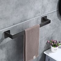 Bath Towel Bar,SUS304 Stainless Steel Towel Rack for Bathroom,Bathroom Accessories Towel Rod Heavy Duty Wall Mounted Towel Holder (Matte Black) miniinthebox - thumbnail
