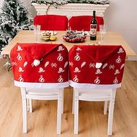 Christmas Hat Dining Chair Slipcovers, XMAS Chair Back Covers Kitchen Chair Covers for Christmas Holiday Festival Decoration Lightinthebox - thumbnail