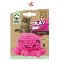 M-PETS Octopus Organic Cotton Cat Toy Pink (Pack Of 5)