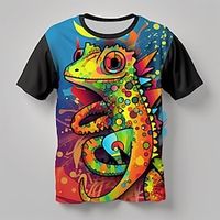 Boys 3D Animal Tee Shirt Short Sleeve 3D Print Summer Active Sports Fashion Polyester Kids 3-12 Years Crew Neck Outdoor Casual Daily Regular Fit miniinthebox