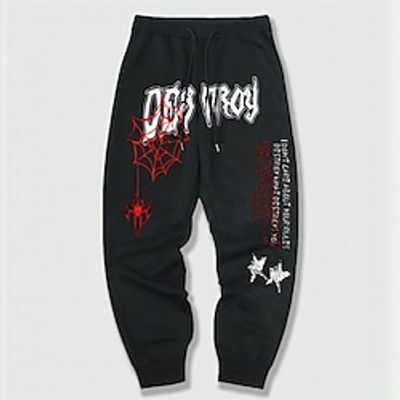 Spider Abstract Gothic Men's 3D Print Sweatpants Joggers Pants Trousers Outdoor Street Casual Daily Polyester Black S M L Mid Waist Elasticity Pants Lightinthebox