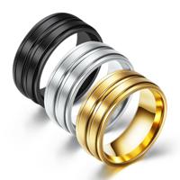 Male and female general-purpose Simple Scrub Ring Titanium Stainless steel