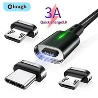 Quick Magnetic Charger 3.0 4.0 Micro USB Type-C Cable for Samsung Xiaomi Huawei Magnetic Fast Charging Phone Cord Type C Data Cable 1M/2M miniinthebox