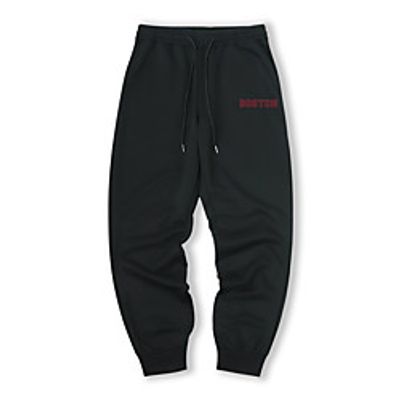 Men's Stylish Sporty Classic Style Outdoor Sports Jogger Pants Sweatpants Casual Sports Pants Graphic Letter Full Length Elastic Drawstring Design Print Gray Black Lightinthebox