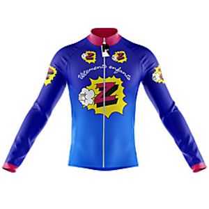 21Grams Men's Long Sleeve Cycling Jersey Spandex Blue Cartoon Bike Top Mountain Bike MTB Road Bike Cycling Quick Dry Moisture Wicking Sports Clothing Apparel  Stretchy  Athleisure Lightinthebox