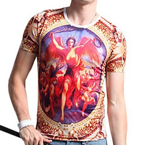 Men's Unisex Tee T shirt 3D Print Graphic Prints Vintage Plus Size Print Short Sleeve Casual Tops Cotton Basic Designer Big and Tall Black / White Gray / Navy Red miniinthebox