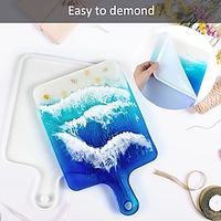 Resin Silicone Tray Molds Casting Mold For Epoxy Resin DIY Resin Large Serving Rectangle Shape Handle Board For Home Decoration-Crafting Agate Geode Rolling Tray miniinthebox