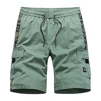 Men's Cargo Shorts Shorts Drawstring Elastic Waist Multi Pocket Color Block Wearable Short Outdoor Daily Going out 100% Cotton Fashion Classic Black Army Green Lightinthebox