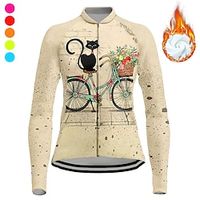 21Grams Women's Cycling Jersey Long Sleeve Winter Bike Top with 3 Rear Pockets Mountain Bike MTB Road Bike Cycling Fleece Lining Breathable Moisture Wicking Reflective Strips Violet Pink Blue Graphic Lightinthebox - thumbnail