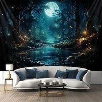 Trippy Forest Hanging Tapestry Wall Art Large Tapestry Mural Decor Photograph Backdrop Blanket Curtain Home Bedroom Living Room Decoration Lightinthebox - thumbnail