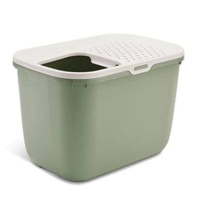 Savic Hop In Top Entry Cat Litter Tray - Botanical Green